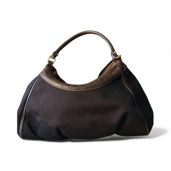 Vintage Gucci Abby D ring black with brown leather trim shoulder Women's Bag - Picture 3 of 16